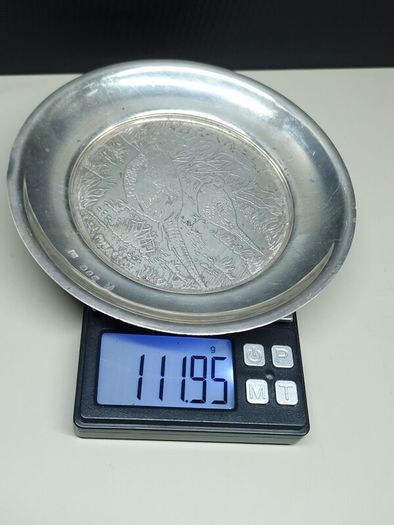 Vintage Irish sterling silver shamrock / clover trinket dish, fully hallmarked Dublin.