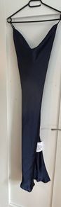 Brand New ASOS design Navy Satin Cowl Neck Maxi Dress UK 16