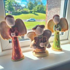 Set of 3 Vintage Handcrafted Angels