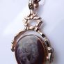 Vintage  Gold Plated Bloodstone & Carnelian Spinner Pendant and Chain Image 9