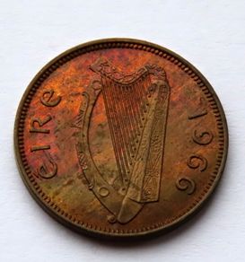 Ireland Farthing 1966 UNC Irish 1/4 d 60 years old coin