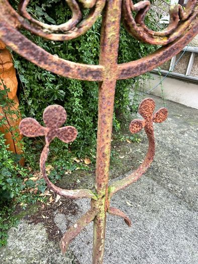 Pair of Victorian Iron Cross Finials Architectural Salvage