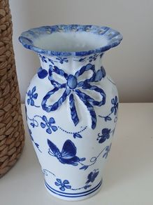 Blue and White Regency Ironstone Vase