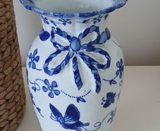 Blue and White Regency Ironstone Vase