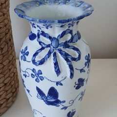 Blue and White Regency Ironstone Vase