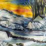 Original unframed hand painted landscape artwork  - Early Autumn Snow. Image 5