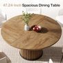Round Dining Table, 120 cm with Sturdy Metal Frame 4 People Image 3