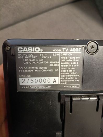 Casio TV-400 LCD Pocket Color Handheld TV Television VHF UHF Excellent shape