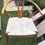 Wishbone-Style Chair Walnut Stain & Natural Cord Image 4
