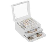 main image for ad Jewelry box with drawers and glass lid White