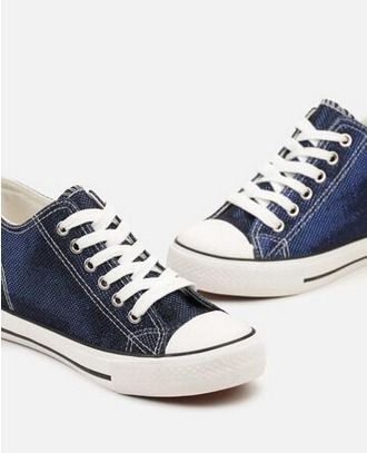 Amazing Metallic Blue Shoes - Hidden Wedge Lace Ups size 6