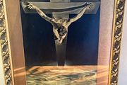 Vintage Framed Salvador Dali Christ of Saint John of the Cross Print Religious Art
