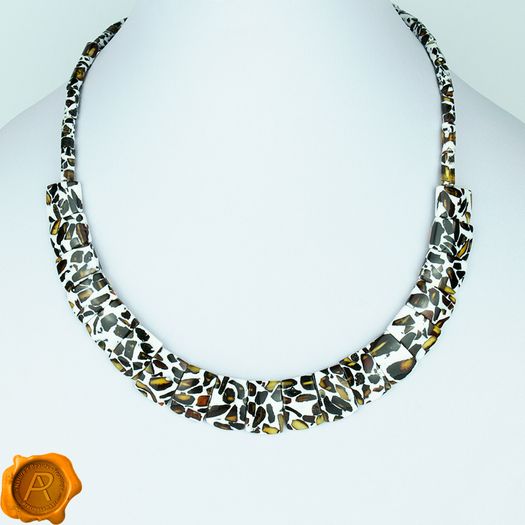 Mosaic Amber beaded necklace for women amber beads