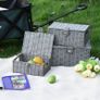 3-Pack Storage Baskets made of PE Rattan, with Closure, Handles, 35.5 cm x 28.5 cm x 18 cm, Gray Image 4