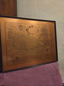 Vintage Copper Etching of 17th Century Map "The West Ridinge of Yorkeshire"