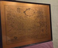 Vintage Copper Etching of 17th Century Map "The West Ridinge of Yorkeshire"