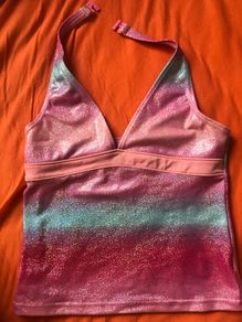 Glittery swim top, age 10