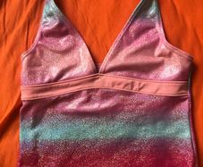 Glittery swim top, age 10