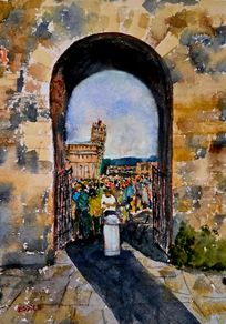 leaning tower of Pisa watercolour