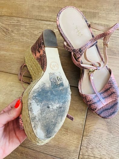Michael Kors wedges sneak print leather