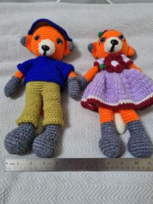 Knitted soft toys
