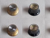 Vintage Top Hat Knobs, Chrome Foil Topped (2 tone/2 volume) 2 colours/styles