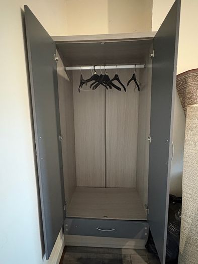 2 Door Wardrobe with Mirror & Bottom Drawer