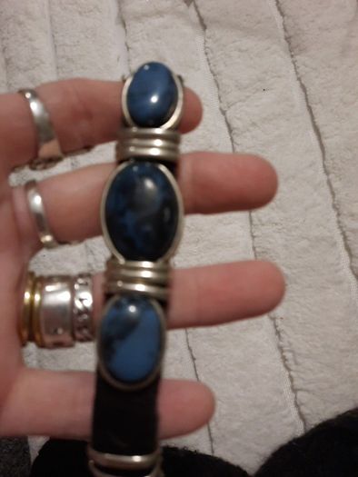 leather and turquoise stone bracelet