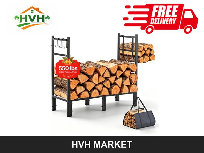 Firewood Rack 250kg with Log Carrier Bag