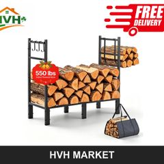 Firewood Rack 250kg with Log Carrier Bag
