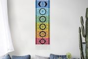 NEW SALE | Black Chakra Wall Hanging with Tassels, Meditation Yoga Tapestry, Mandala Wall Tapestry Wall Hanging for Bedroom Living Room 130x32cm