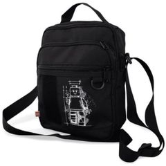 Lego Cross-body bag Black with White Minifigure Pattern 5007936
