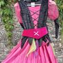 Multi Coloured Pink & Black Witch Costume & Witch Hat Image 4