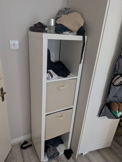 White IKEA 1x4 Storage Unit