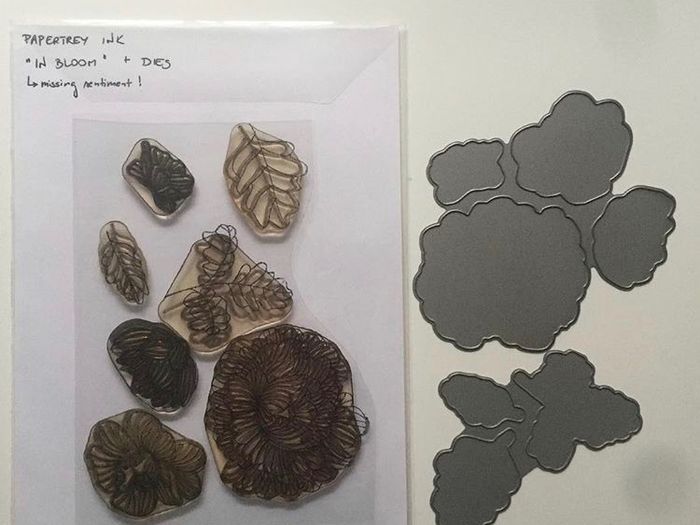 Papertrey Ink "In bloom" photopolymer stamp set with matching dies