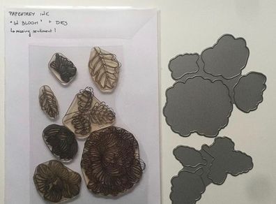 Papertrey Ink "In bloom" photopolymer stamp set with matching dies