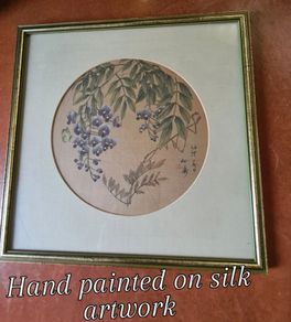 Chinese hand-painted on silk artwork