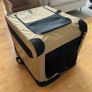 Portable Soft-Sided Folding Travel Crate Kennel for cat, dog, and other small animals, Tan, Image 5