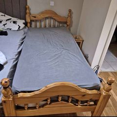 Extremely Solid Single Wooden Pine Bed Frame - Can Deliver