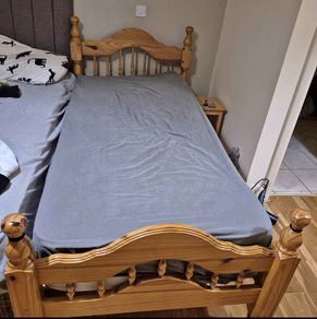 Extremely Solid Single Wooden Pine Bed Frame - Can Deliver