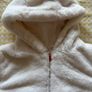 Girl's Dunnes white faux fur coat Age 10-11 Image 3