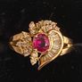 Ruby & diamond ring yellow gold Image 5