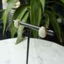 9ct Gold Jade Stud Earrings, Sterling Silver Backs, 1.4g Image 2