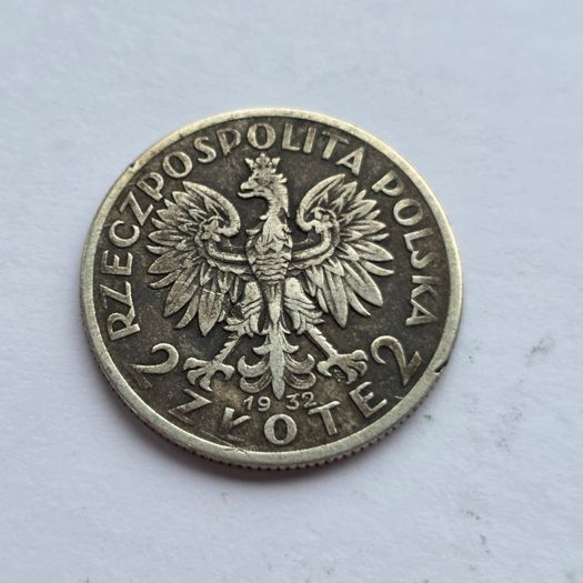 Poland 1932 2 Zlote silver coin Queen Jadwiga
