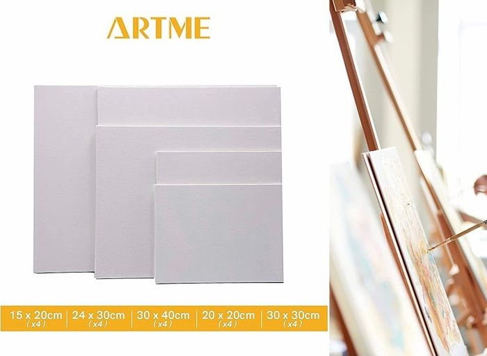 20pcs Canvas Panels (15x20-4pk, 24x30-4pk, 30x40-4pk, 20x20-4pk, 30x30-4pk) 3mm Blank Artist Canvas Board / 280GSM/ 100% Cotton/Triple Primed/Acid Free/Medium Grain