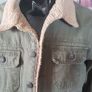Gap Kids Olive Sherpa-Lined Trucker Jacket - Cozy and Warm A,V Image 6