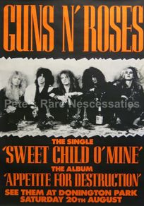 Guns N Roses Donington Park UK 1988 Concert Poster A3 Repro