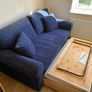 Blue corduroy sofa bed Image 2