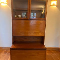 Vintage Teak Bureau Bookcase / Cocktail Cabinet