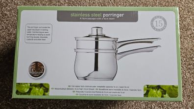 Kitchen Craft Double Porringer, Stainless Steel in Gift Box